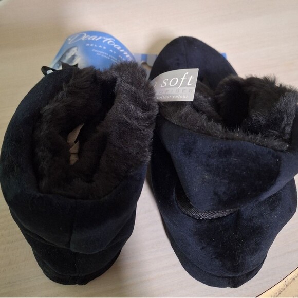🎁Dearfoams Black Ankle Bootie Slippers - Unworn Women's Size 6.5-7.5 - Picture 3 of 7